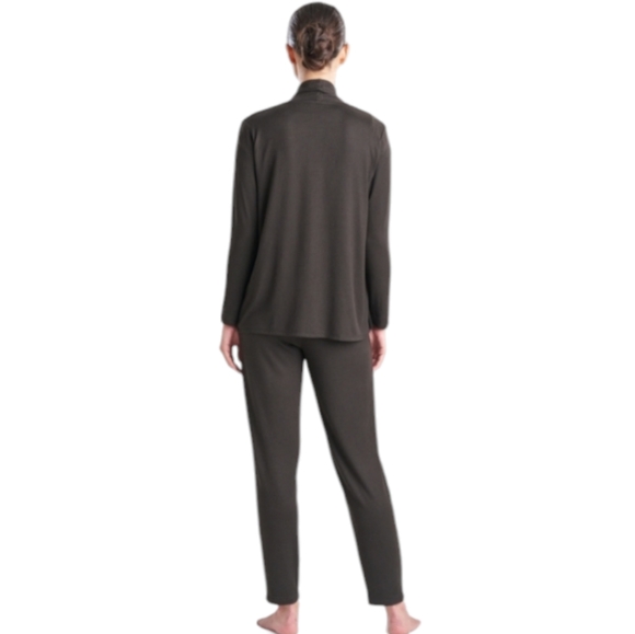 N Natori Women's Size Large Waterfall Front Cardigan in Black - Picture 3 of 8